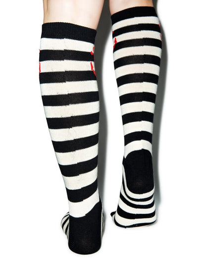 Anchor Stripe Socks - Light Blue