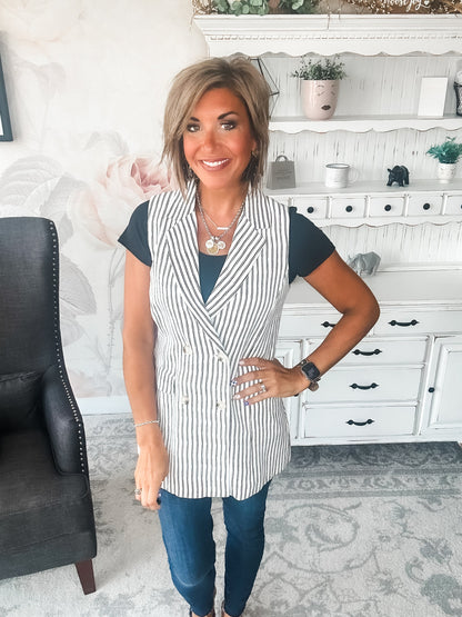 Let's Run Away Striped Vest