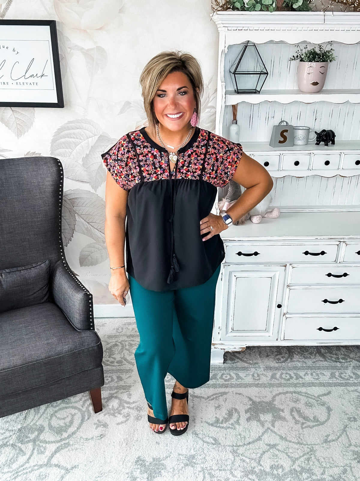 Listen To Your Heart Blouse - Black