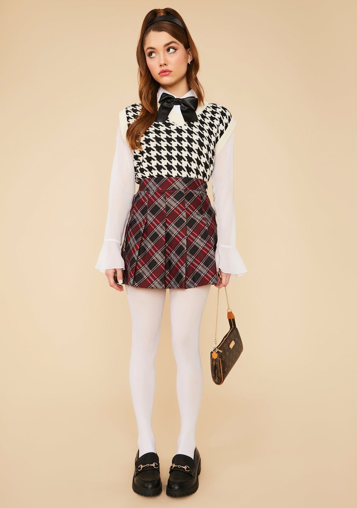 Angel Somebody Told Me Houndstooth Sweater Vest